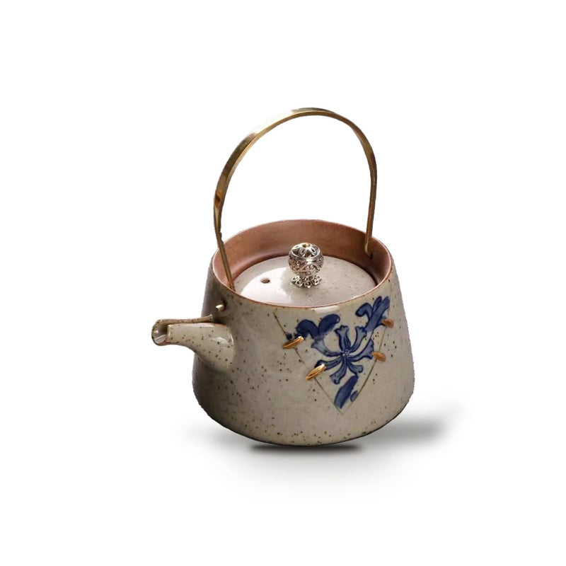 Théière chinoise en céramique Hanamori 220 ml - Crème - évasée