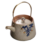 Théière chinoise en céramique blanche décorée, 220 ml