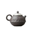 Théière chinoise en céramique sombre sculptée avec couvercle clair, 160 ml.