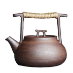 Théière japonaise en céramique 400 ml avec anse en corde style wabi-sabi