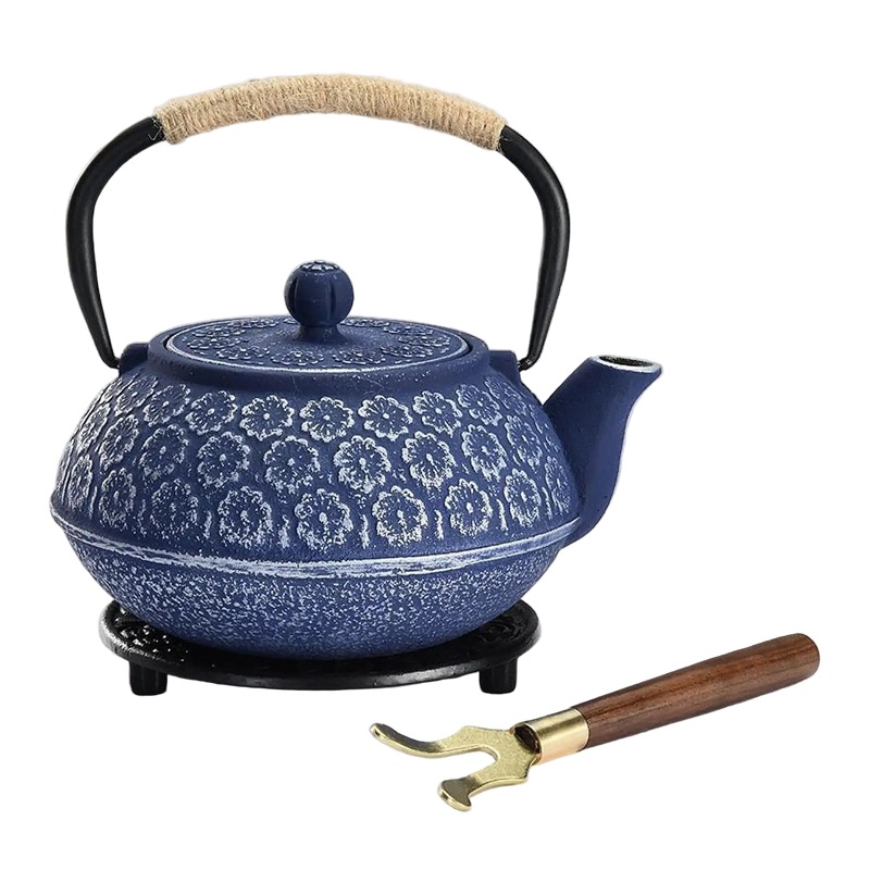 Théière japonaise en fonte – Bleu artisan – 900ml