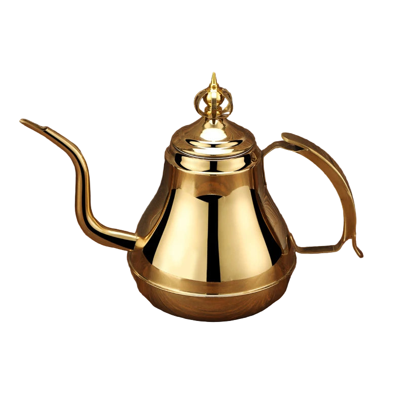 Théière marocaine dorée en inox 1,2 L style oriental