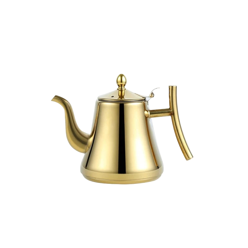 Théière marocaine en inox doré 1 L pour service à thé oriental