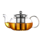 Théière en verre borosilicate avec infuseur inox, 600 ml, transparente