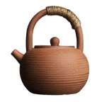 Théière japonaise Wabi-Sabi en terre naturelle 350 ml, poterie artisanale.