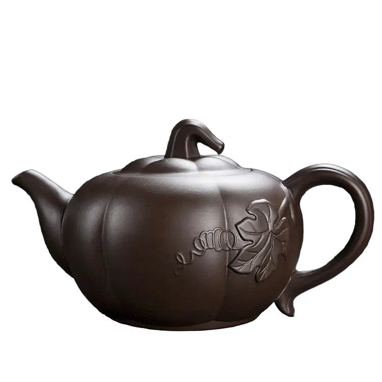 Théière japonaise Yixing 300 ml avec motif floral gravé – Route du Thé