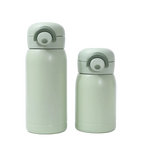 Thermos mini isotherme vert pastel 350 ml, ouverture one-touch, double paroi inox.