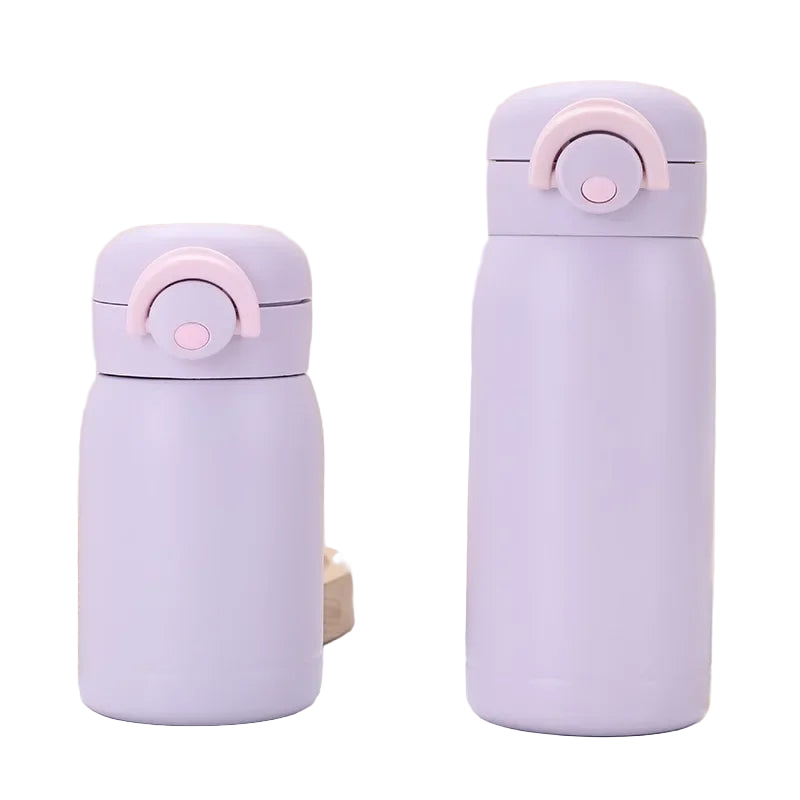 Thermos mini isotherme violet pastel 350 ml, ouverture one-touch, double paroi inox.